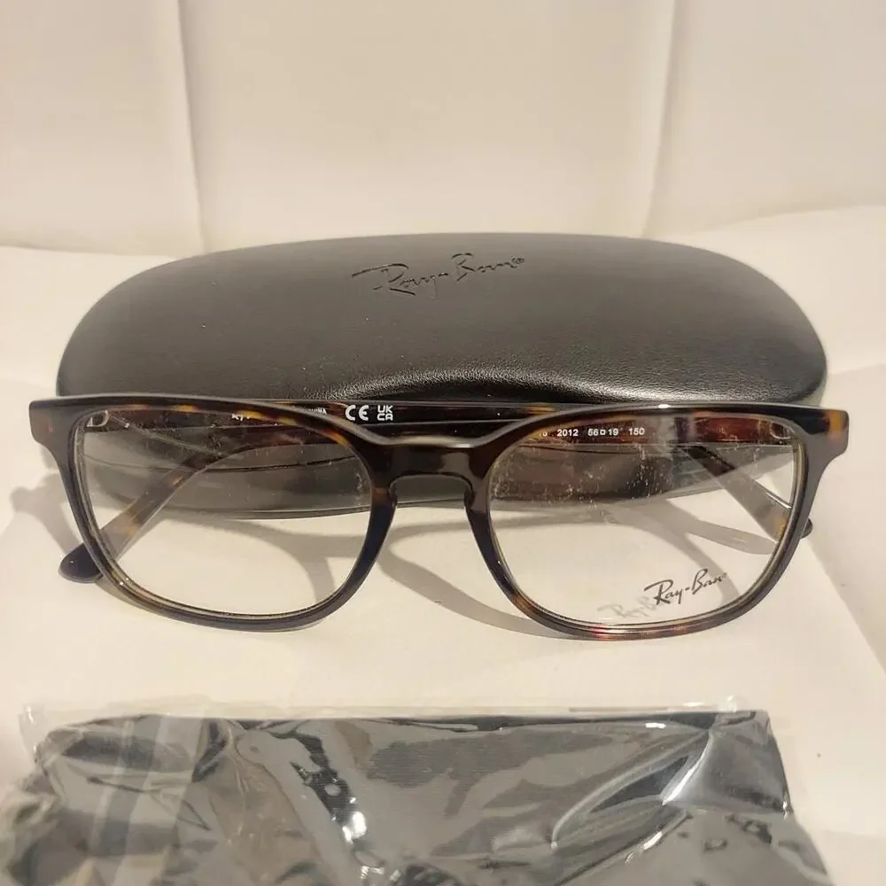 Ray-Ban RX5418 56-19-150 Women's Black Havana Full Square 56mm Eyeglasses NWOT